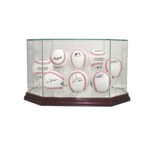 HOCKEY PUCK REAL GLASS DISPLAY CASE FOR 8 PUCKS
